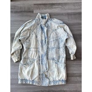 Andy Johns Vintage Acid Stone Wash Jacket M Zip Snap Button 80s